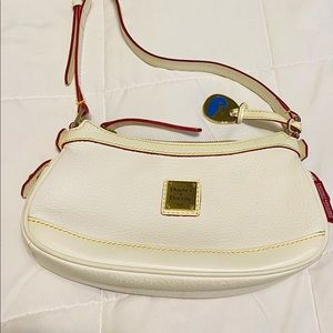 Dooney & Bourke Leather Bag, White with Red Trim